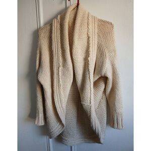 Diesel women small Sweater Cocoon Cardigan mohair wool shawl collar beige cream